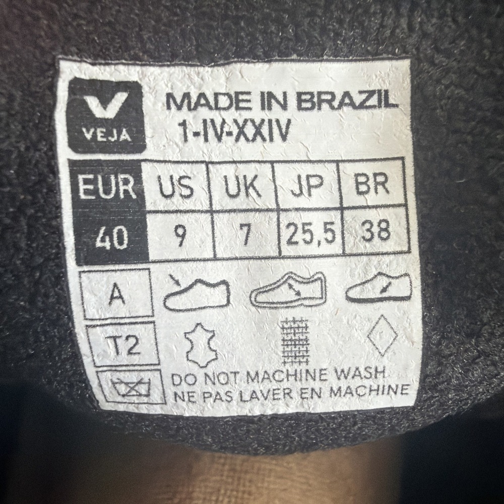Veja Womens Black Sz 9 Mens 7 Campo Chrome Leather Lifestyle Sneakers NIB - Picture 7 of 7